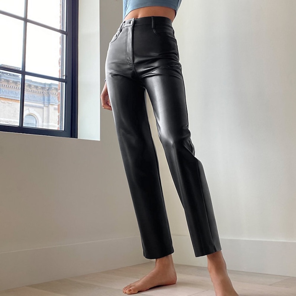 SOLD Aritzia Melina black vegan leather pants - Picture 2 of 7